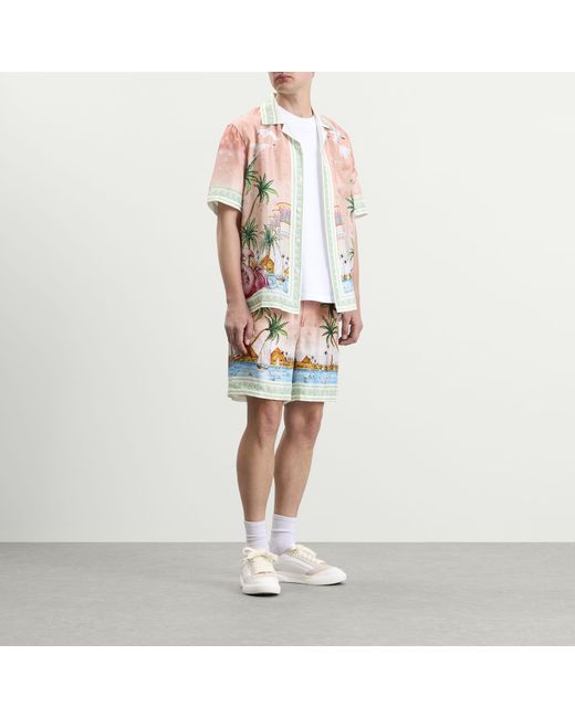 Casablanca Pink Ethereal Silk Shorts for men
