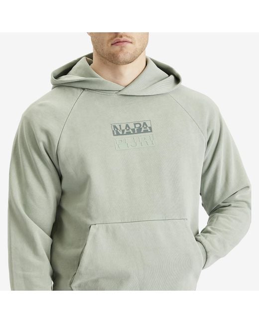 Napapijri Green Split Logo Hoodie for men