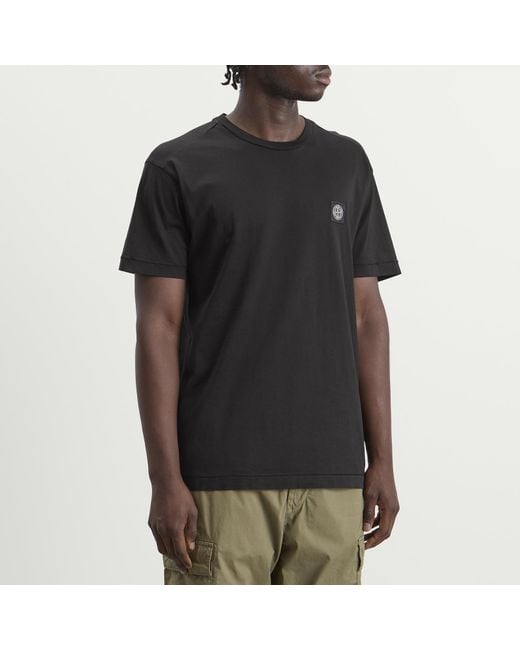 Stone Island Black Patch Logo T-Shirt for men