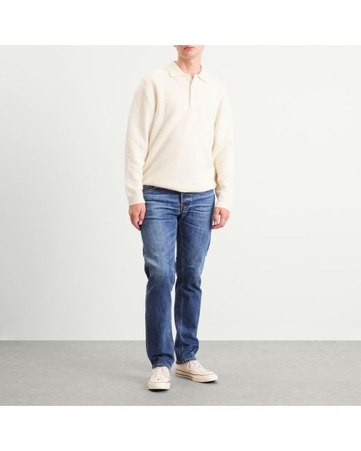 Nudie Jeans Blue Solid Ollie Straight Leg Jeans for men