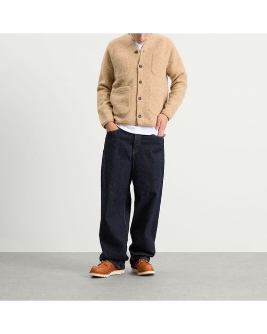 Universal Works Natural Wool Fleece Cardigan for men