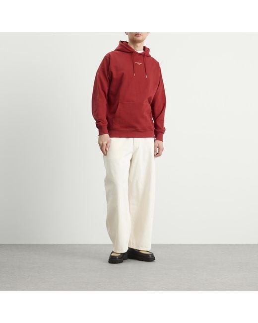 Drole de Monsieur Red Classic Slogan Hoodie for men