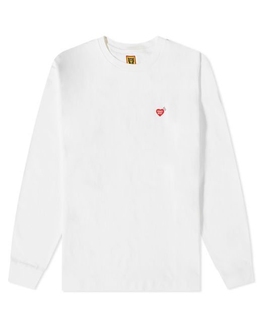Human Made White Long Sleeve Double Heart T-shirt for men