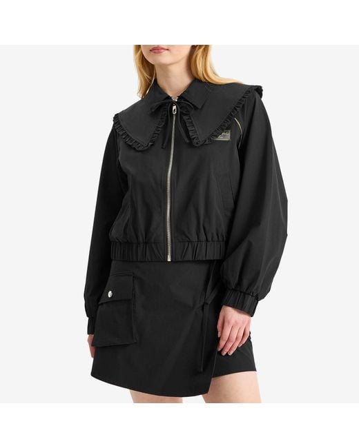 Ganni Black Stretch Shell Jacket Presented By End