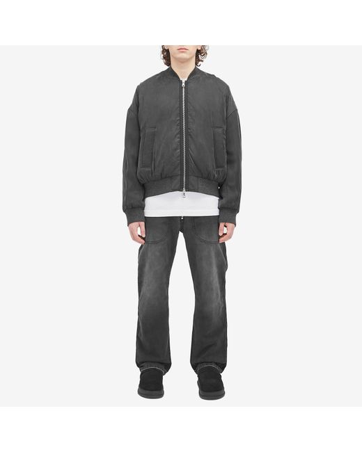 Cole Buxton Gray Cupro Bomber Jacket for men