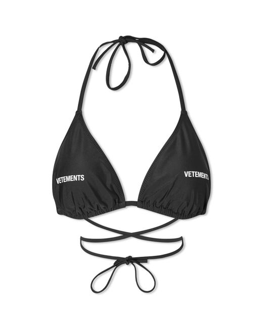 Vetements Black Logo Bikini Top