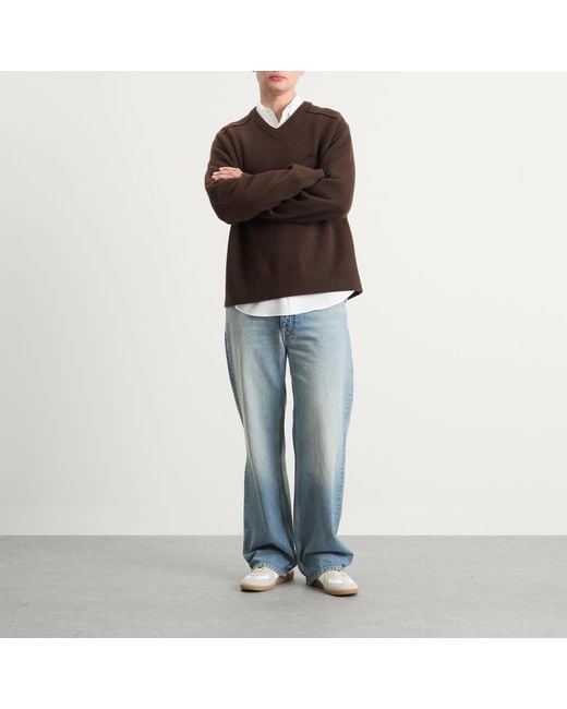 Acne Brown Kaybe Richard Yak V Neck Jumper for men