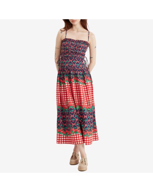 Damson Madder Red Kelia Midi Dress