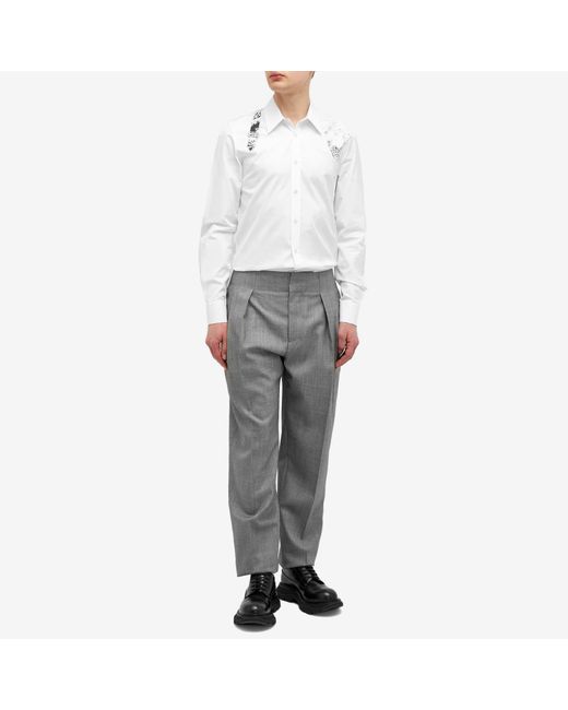 Alexander McQueen Gray Box Pleat Trousers for men