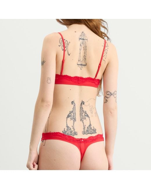 Skims Red Fits Everybody Lace Dipped Thong 5 Pack