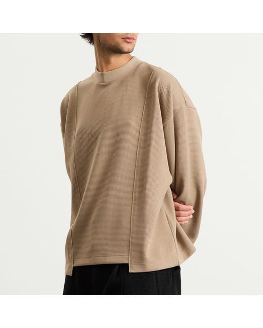 Ganter Brown Waffle Long Sleeve Top for men