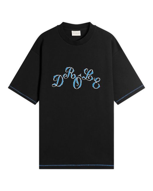 Drole de Monsieur Black Stagger Logo T-Shirt for men