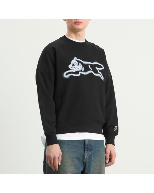 ICECREAM Black Spray Paint Running Dog Sweatshirt for men