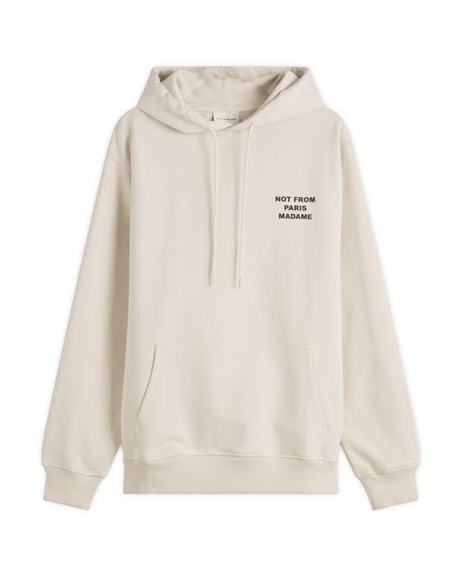 Drole de Monsieur White Not From Paris Madame Slogan Hoodie for men