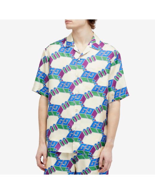 Gucci Blue Gg Game Big Vacation Shirt for men