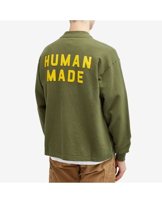 Human Made Green Crew Sweat Cardigan for men