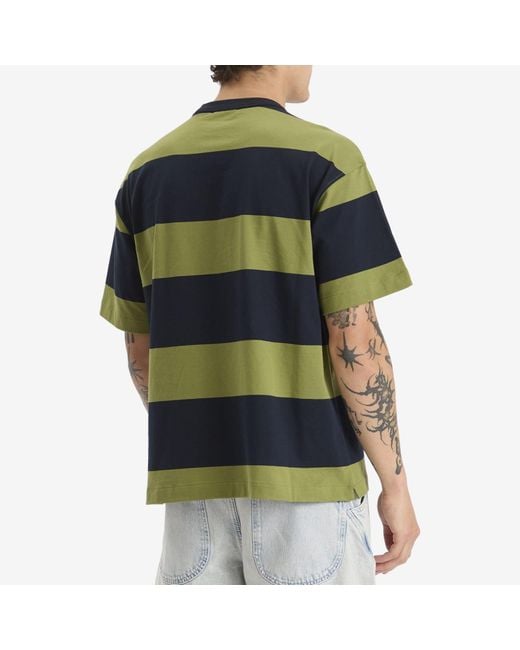YMC Blue Triple Stripe T-Shirt for men