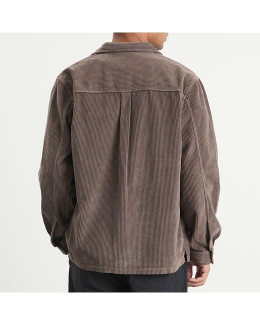 Folk Brown Anniversary Patch Overshirt for men