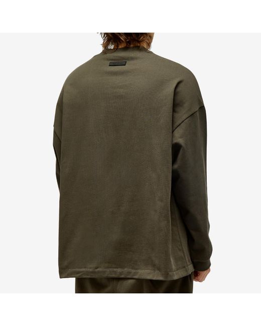Fear Of God Green Spring Long Sleeve Printed T-Shirt for men