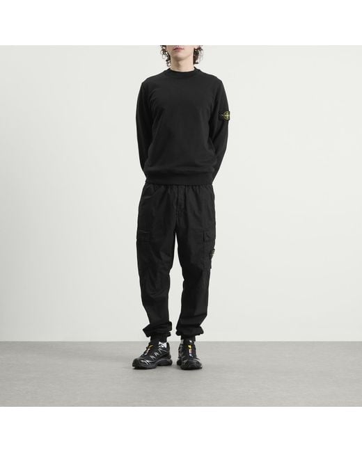 Stone Island Black Tela Paracadute Cargo Trousers for men