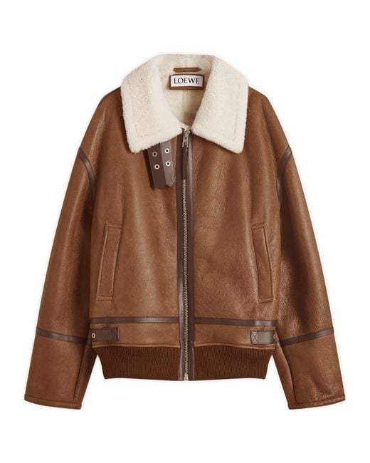Loewe Shearling Aviator Jacket in Brown for Men | Lyst Loewe Shearling Aviator Jacket in Brown for Men | Lyst
