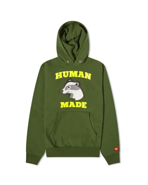 Human Made Green Badger Hoodie for men