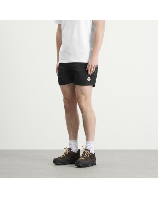 Moncler Black Nylon Swim Shorts for men