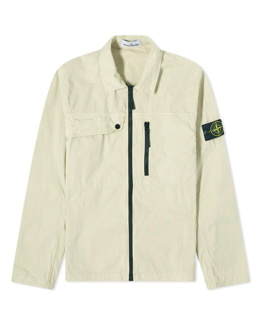 Stone Island Natural Supima Cotton Twill Stretch-Tc Zip Shirt Jacket for men