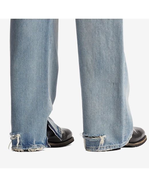 Maison Margiela Blue Wide Leg Distressed Denim Jeans for men