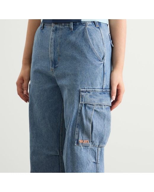 SUNDAYFRUITMARKET Blue Sun Denim Cargo Pants