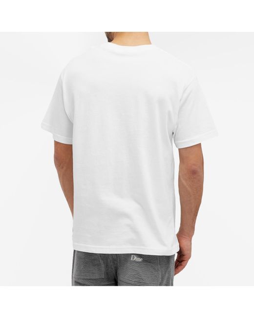 Dime White Classic Small Logo T-Shirt for men