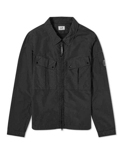 C.P. Company Flatt Nylon Zip Overshirt in Black for Men | Lyst UK
