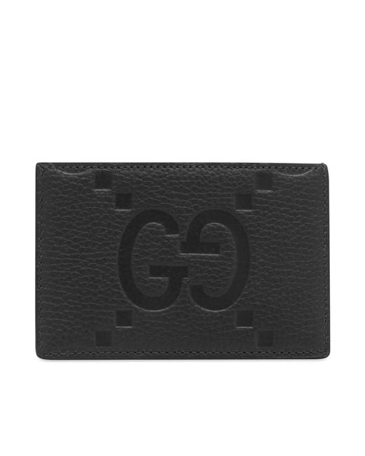 Gucci Black Gg Jumbo Leather Int 866 Card Case for men