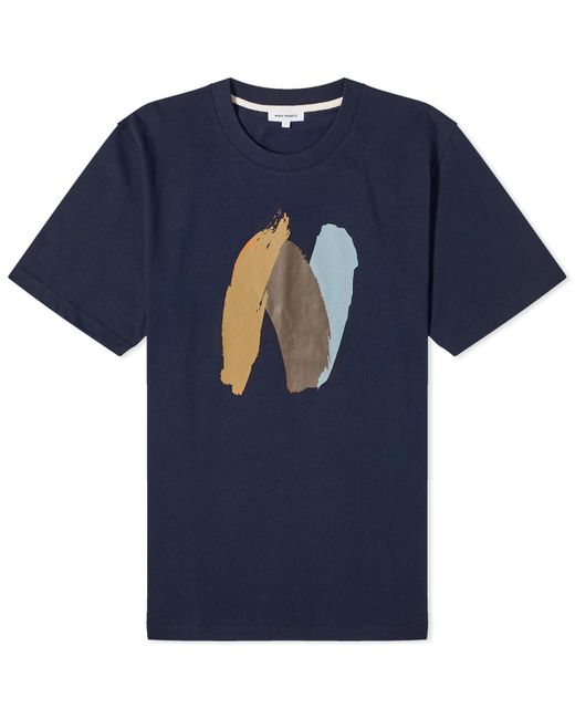Norse Projects Blue Johannes Organic Paint N Logo T-Shirt for men