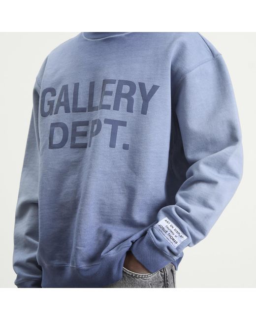 GALLERY DEPT. Blue Washed Logo Crewneck for men