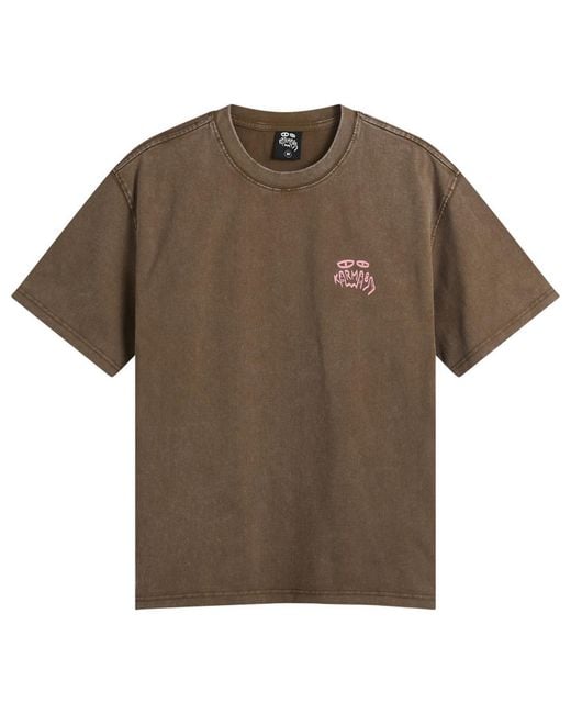 KARMA8A Brown Washed T-Shirt for men