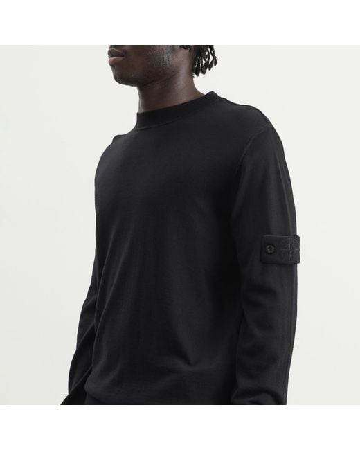 Stone Island Black Ghost Light Pure Wool Jumper for men