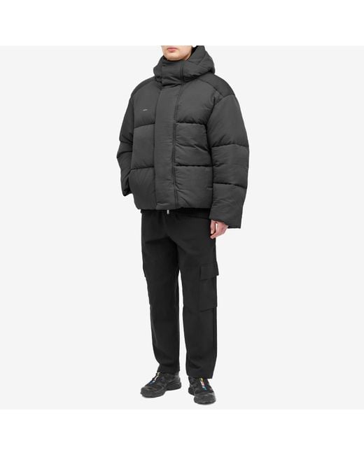 PANGAIA Gray Flwrdwn Recycled Nylon Short Puffer Jacket for men