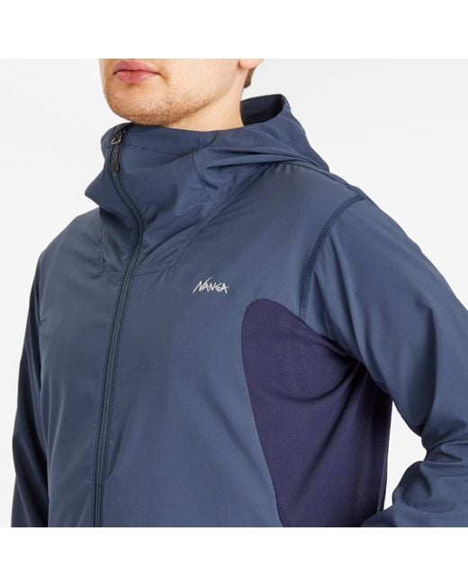 NANGA Blue Hybrid Flex Zip Jacket for men