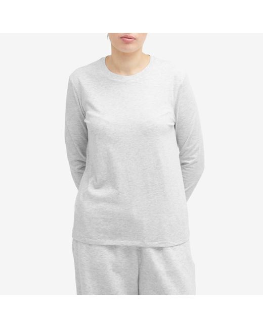 Skims White Relaxed Tees Long Sleeve T-Shirt