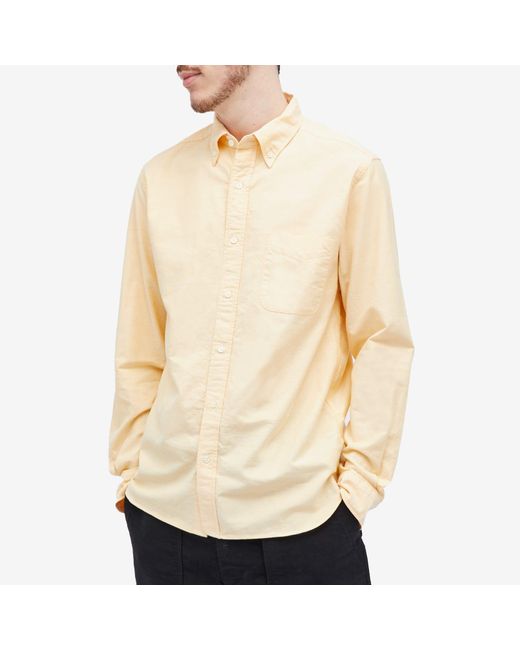 Beams Plus Natural Button Down Oxford Shirt for men