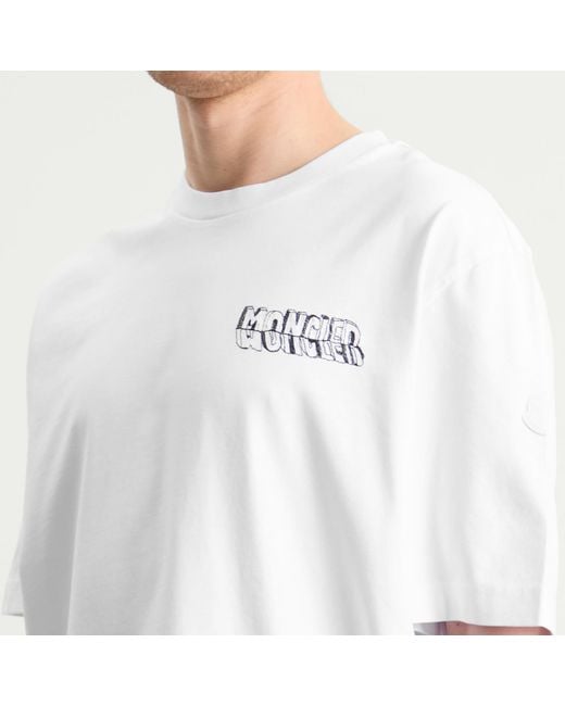 Moncler White Back Graphic T-Shirt for men