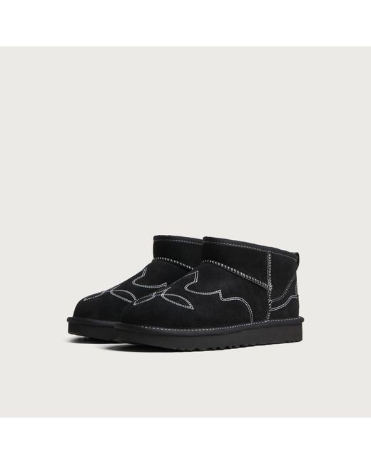 Ugg Black Classic Ultra Mini Western Boot