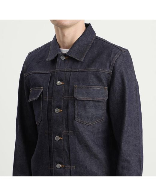 A.P.C. Blue Work Denim Jacket Indigo for men