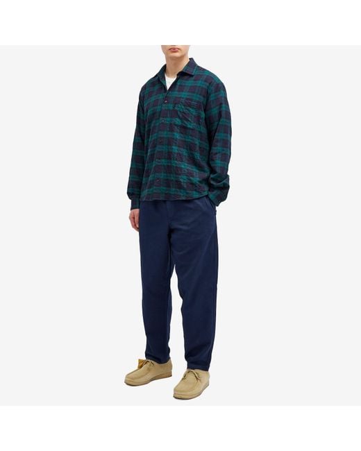 YMC Blue Curtis Check Shirt for men