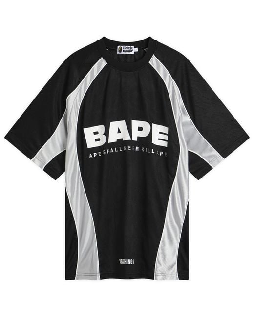 A Bathing Ape Black Solid Camo Jacquard Multi Football Jersey for men