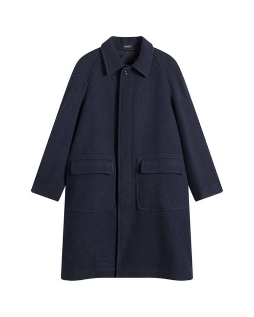 Drake's Blue Raglan Coat for men