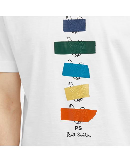 Paul Smith White Taped Rabbits T-Shirt for men