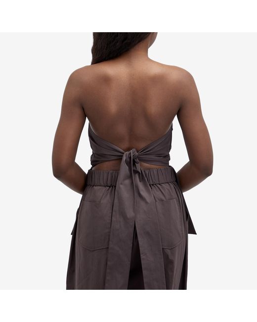 St. Agni Brown Strapless Tie Back Top