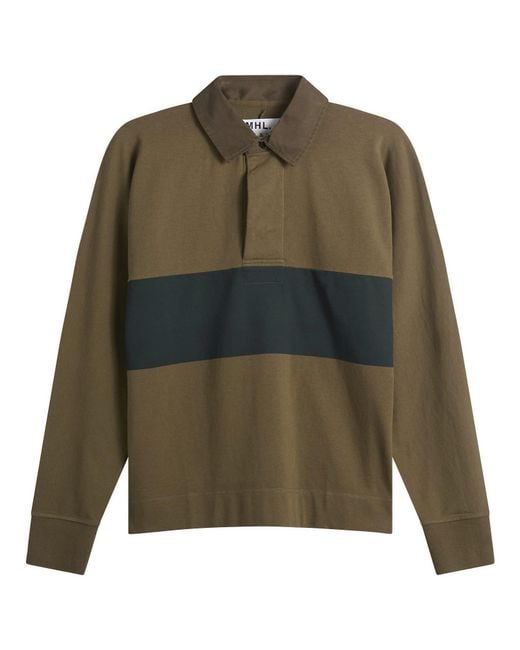MHL by Margaret Howell Green Rugby Shirt for men